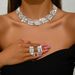 Women’s Jewelry Set Fashion Simple Wedding Jewelry Set Bridal Jewelry Temperament Valentine's Day Banquet Necklace Earring Set_ipsvogv.com