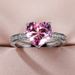 Sanjie's New Wedding Ring Inlaid With AAA Heart-shaped Pink Diamond Zircon Ring, Women's Engagement Jewelry_ipsvogv.com
