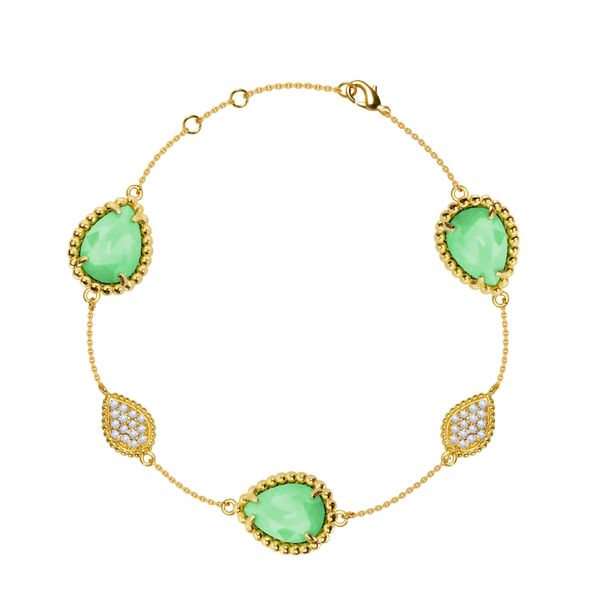 Women's Jewelry Beaded Edge Claw Set Faceted Multi Color Artificial Gemstone Teardrop Bracelet Summer New Style Exquisite Jewelry Fashion Hand Jewelry_ipsvogv.com