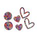 New hip-hop style inlaid colorful set, niche hollow heart design earring accessory_ipsvogv.com