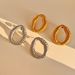 Real Gold Electroplated Titanium Steel Irregular Hollow Embossed O Shaped Gold And Silver Earrings_ipsvogv.com