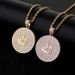 Men's Jewelry Zodiac Pendant Necklace With Cubic Zirconia Stones, Vintage Twist Chain, Elegant And Stylish Design Pendant Retro Twist Chain Necklace_ipsvogv.com
