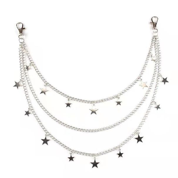 Women's Jewelry Accessories Fashionable And Popular Punk Style Star Multi Layer Pendant Trouser Chain Ins Style Hip Hop Trouser Chain_ipsvogv.com