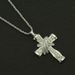 Men's domineering diamond inlaid three-dimensional cross style necklace hip-hop jewelry pendant_ipsvogv.com
