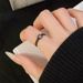 Bow Zircon Dark Pink Sweet Cool Open Ins Cold Wind Punk Personality Exquisite Stacked Ring_ipsvogv.com