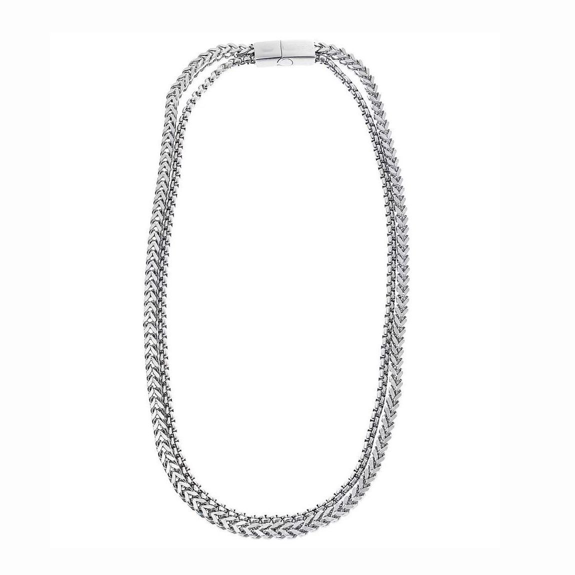 New Fashion Wish Clavicle Cuban Double Layer Magnet Buckle Necklace For Men And Women Cold Style Hip Hop Stainless Steel Does Not Fade_ipsvogv.com
