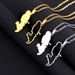 Simple stainless steel French Martinique map necklace geometric titanium steel pendant necklace jewelry_ipsvogv.com