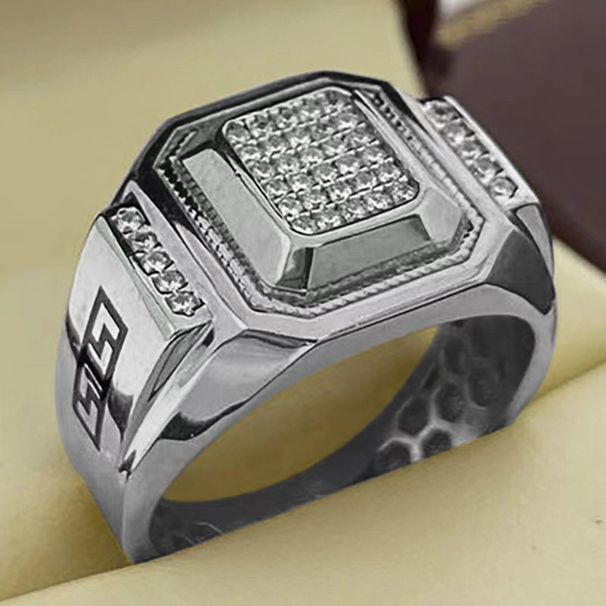 Plated Jewelry Gold Wind Set Diamond Men's Ring_ipsvogv.com