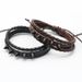 Hip Hop Black Studded Leather Bracelet Men's Rock Style Wristband Cool Handmade Punk_ipsvogv.com