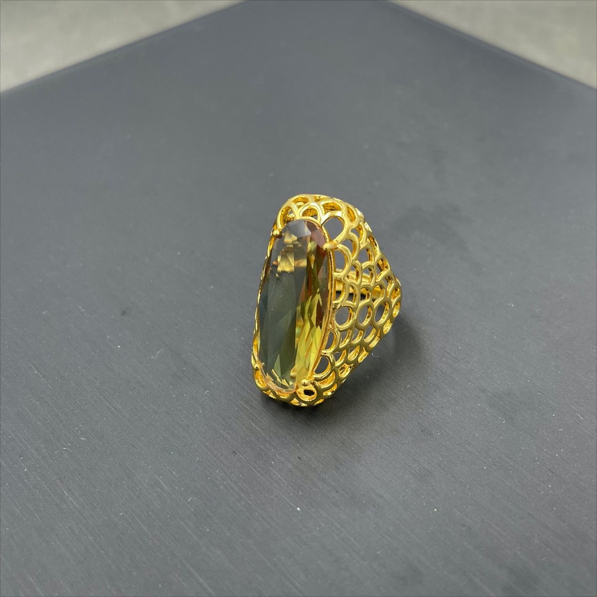 Vintage Turkish Imported Color Changing Stone Sultanite Copper Plated Gold Adjustable Ring For Women Recommended Products_ipsvogv.com