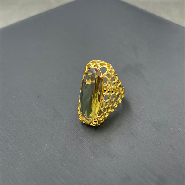 Vintage Turkish Imported Color Changing Stone Sultanite Copper Plated Gold Adjustable Ring For Women Recommended Products_ipsvogv.com