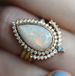 Sanjie's New Fashionable Alloy Inlaid With Oversized Auspicious Treasure Ring, Waterdrop Opal Ring For Women_ipsvogv.com