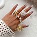 Design Sense Ins Style Pearl Fan Shell Ring, Personalized Metal Smooth Thread Hat Ring_ipsvogv.com
