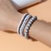Bohemian style beaded fashionable multi-layer beige mixed color elastic bracelet, F16310_ipsvogv.com