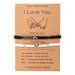 Wax Rope Braided Adjustable Card Bracelet Stainless Steel Long Strip Oil Drip Heart Shaped Couple Bracelet Does Not Fade_ipsvogv.com
