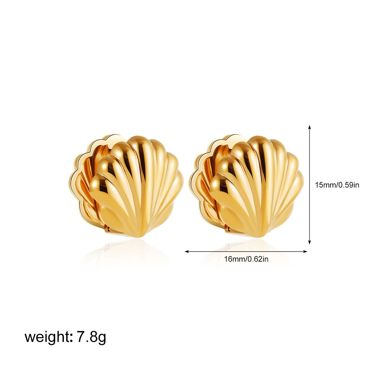 Unisex Fresh Personality Stainless Steel Double Sided Shell Earrings Fashionable And Versatile Temperament And Versatile High End Earrings_ipsvogv.com