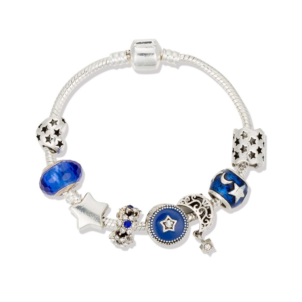 Live broadcast with goods pan family Bracelet star moon Beaded Bracelet female style DIY ancient silver bracelet_ipsvogv.com