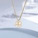 New Cat's Eye Stone Leaf Flower Collar Chain Fashion Four Love K Gold Titanium Steel Necklace Women's Micro Inlaid Small_ipsvogv.com
