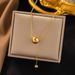 New Titanium Minimalist Transport Steel Beads, Tassel Necklaces, Small Gold Balls, Collarbone Chains, Women's Jewelry_ipsvogv.com