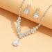 Bridal Zircon Necklace Earrings Jewelry Set Wedding Banquet Dress Chain Fashion Versatile Elegant Accessories_ipsvogv.com