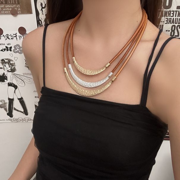 Women's Jewelry Set Fashion Short Necklace Multi Layer Arc Retro Style Fashion Personality Clothing Accessories Clavicle Chain Female Decorative Chain_ipsvogv.com