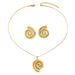 Feng women's necklace earring set, personalized rotating thread, niche design, collarbone chain set_ipsvogv.com
