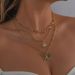 N8772 Multi layered Layered Necklace for Women Octagonal Star Drop Oil Love Element Neckchain Elegance Geometric Collar_ipsvogv.com