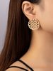 1 Pair Elegant Round Grid Zinc Alloy Ear Studs_ipsvogv.com