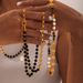 Maillard Style Personalized Niche Jewelry Natural Stone Bead Design Sense Titanium Steel Necklace OT Button Splicing_ipsvogv.com