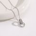 New Double Ring Buckle Necklace for Women's Luxury Light Luxury INS. Cool and Simple Titanium Steel Lock Bone Chain with_ipsvogv.com