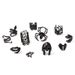 New Adjustable Exaggerated Mask Snake Spider Octopus Ring Set Of 11 Electrophoretic Black Rings_ipsvogv.com