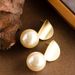 Korean Fever Style Fashionable Oversized Pearl With Simple And Cool Silver Needle Earrings For Women's Temperament_ipsvogv.com