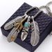 Feather Pendant High Bridge Same Necklace Personalized Four Piece Set Hip Hop Simple Long Sweater Chain Accessories For_ipsvogv.com