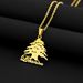 hot sale titanium steel Lebanese national emblem map Taliban pendant necklace fashion smooth titanium steel couple necklace_ipsvogv.com