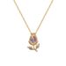 】 Colorful 【 Tulip Light Luxury Charm Gorgeous Full Diamond Necklace Women's Versatile Clavicle Titanium Steel Chain 【 】_ipsvogv.com