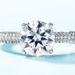 Four Claw Inlaid Brilliant Moissanite Ring S925 Silver Full Inlaid Colored Gemstone Engagement Ring_ipsvogv.com