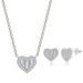 Women’s Jewelry Set Fashion heart shaped zircon necklace hip hop thread earrings for women color separated gold plated engagement jewelry set_ipsvogv.com