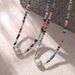 Bohemian Style Colorful Natural Stone Bead With Pearl Beads, Niche Temperament, Design Sense, New Dopamine Necklace_ipsvogv.com