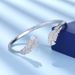 Using Crystal Elements Feather Bracelet For Women Full Diamond Light Luxury Open Bracelet High End Feel_ipsvogv.com