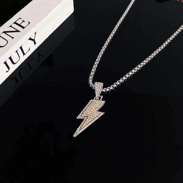 Personalized Versatile Lightning Necklace Men's Trendy Street Jumpy Hip Hop Pendant Cool ins Paired with Gift Jewelry_ipsvogv.com