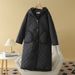 Women's Clothing Large size women's clothing 200 pounds fat MM autumn and winter fashion slim hooded bag strip round mouth pocket long cotton coat_ipsvogv.com