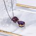 Rose Tears Flower Pendant Natural Amethyst Gemstone Necklace Female Silver Clavicle Chain Temperament Light Luxury Necklace_ipsvogv.com