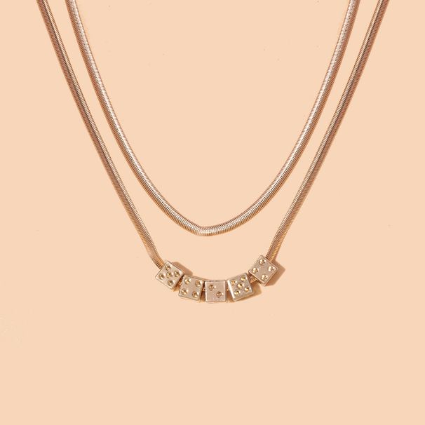 Ins Dice Chain Multi Layer Necklace Female Chain Necklace Clavicle Chain Choker_ipsvogv.com