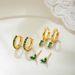 Women’s Jewelry Set Fashion Simple Temperament, Versatile Personality High End Stacking Zirconium Inlaid Earrings Three Piece Set_ipsvogv.com