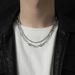 Multi Layered Necklace For Men's Trendy Hip-hop Niche Design, Light Luxury And Simple Titanium Steel Lock Bone Chain_ipsvogv.com
