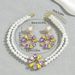 Commuting style necklace, flower design earrings, versatile, niche and high-end bead jewelry set_ipsvogv.com