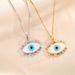 Necklace Women's Colorful Zircon Drip Oil Micro Inlaid Brass Gold-plated Devil's Eye Light Luxury Collarbone Chain_ipsvogv.com