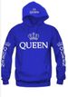 Couple wear QUEEN KING printed hooded long-sleeved couple wear sweatshirt for men and women_ipsvogv.com