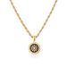 Gold Round Ancient Coin Inlaid Necklace For Men And Women, High End And Versatile Sweater Chain, Waterproof And Sweat Proof, No Fading_ipsvogv.com