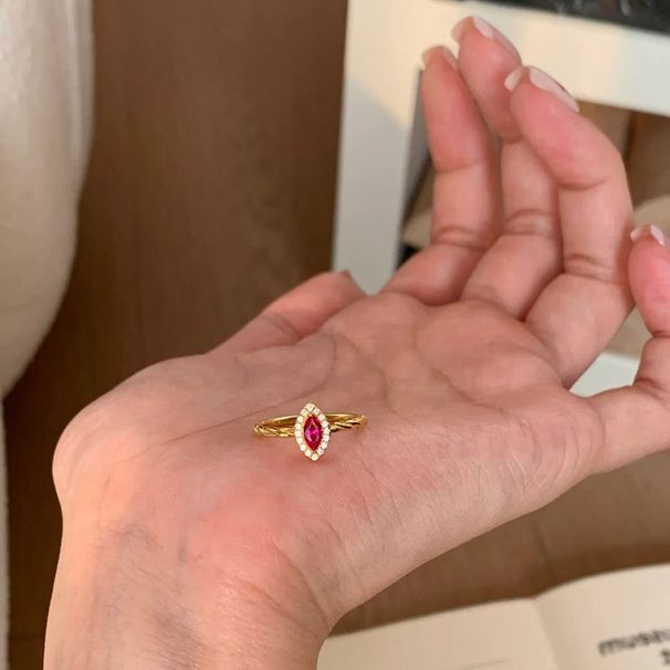 for Zircon Eye Vintage Horse Red Women 2024 New High Beauty Personalized Finger Ring_ipsvogv.com